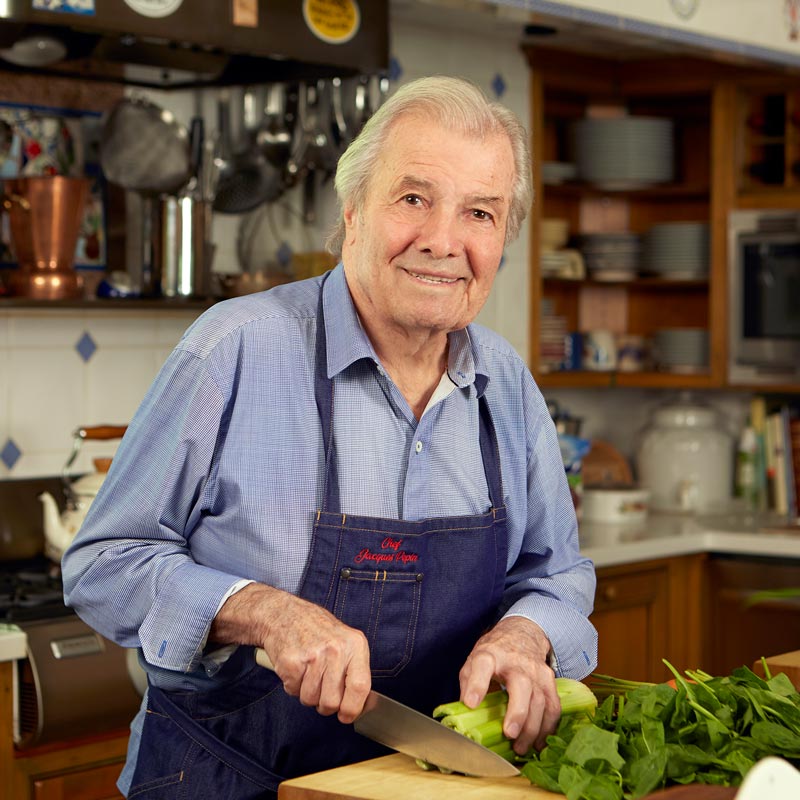 Jacques Pépin in the kitchen