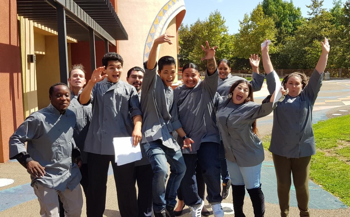 Culinary students celebrating
