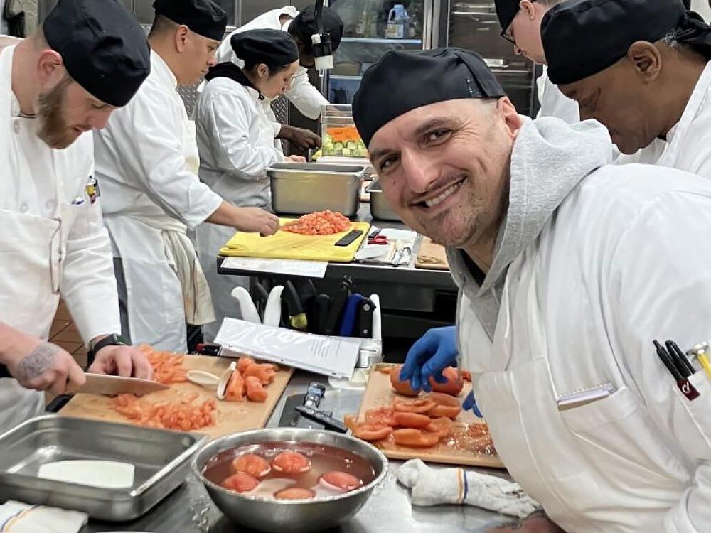Culinary students at Homeward Bound of Marin Fresh Starts Culinary Academy
