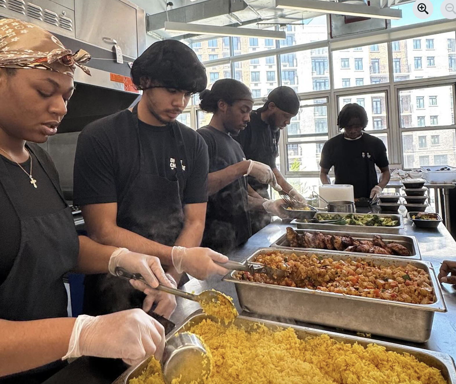 Culinary students at Drive Change Inc in Brooklyn, NY