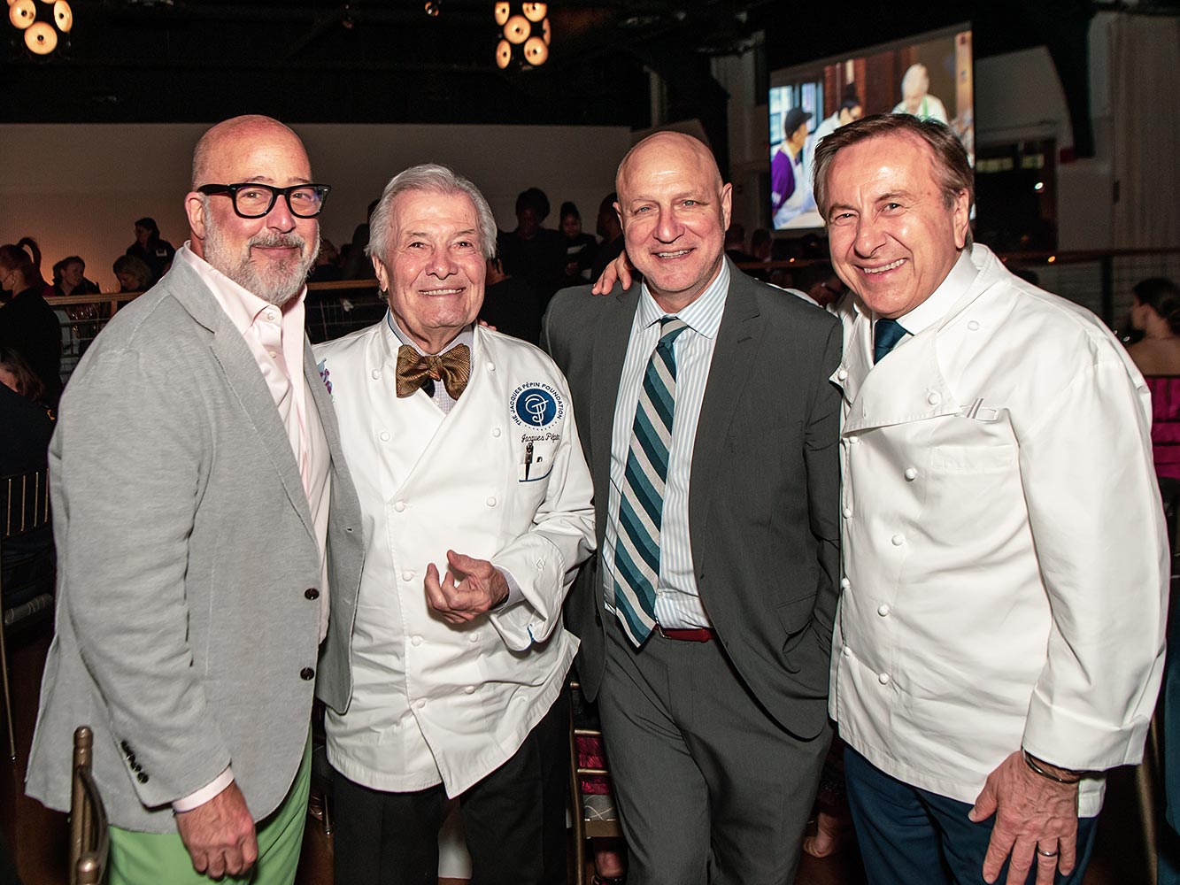 Andrew Zimmern, Jacques P&eacute;pin, Tom Colicchio and Daniel Boulud
