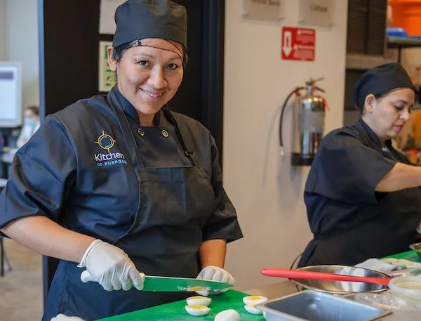 Culinary student at Kitchen of Purpose