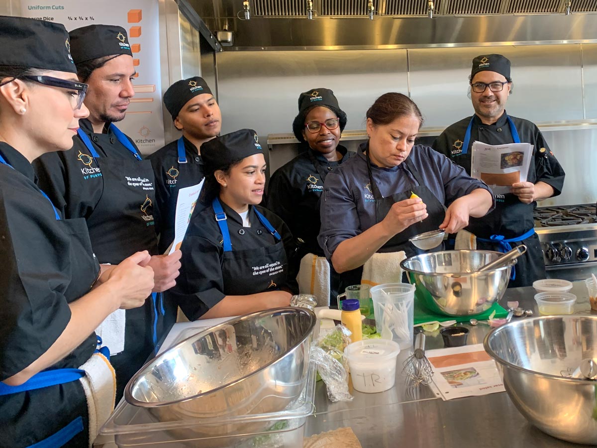 Culinary students at Kitchens of Purpose