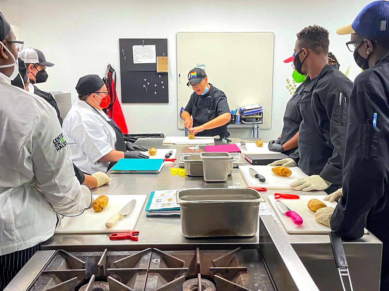 Culinary students at Silver Fork at the Center on Halsted