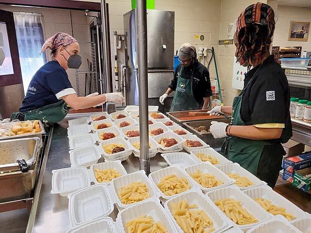 Culinary students at Dignity Plates at Franciscan Center