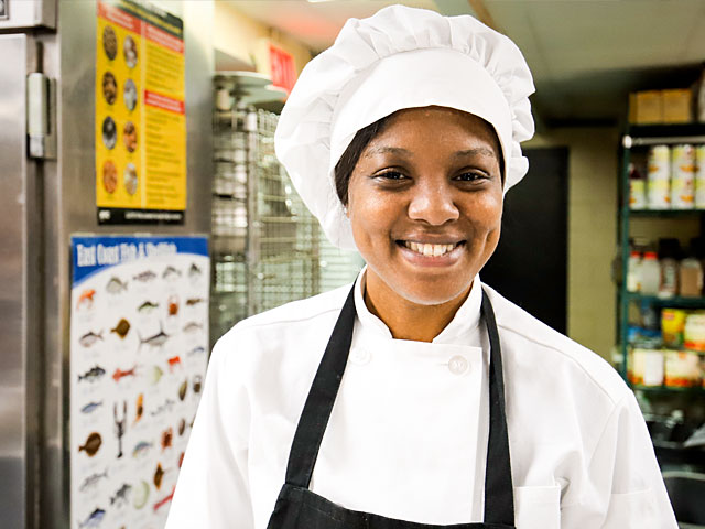 Culinary student at Project Renewal