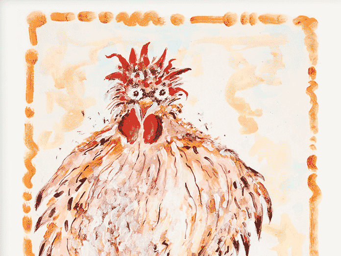 Image of a painted chicken
