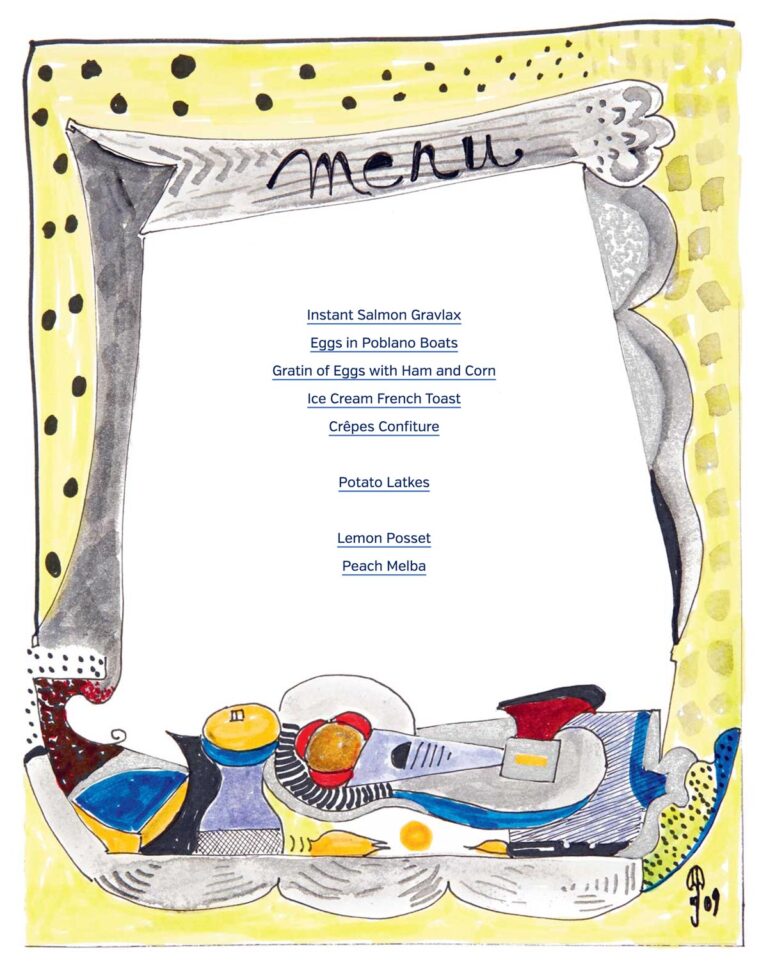 Painted menu for Brunch
