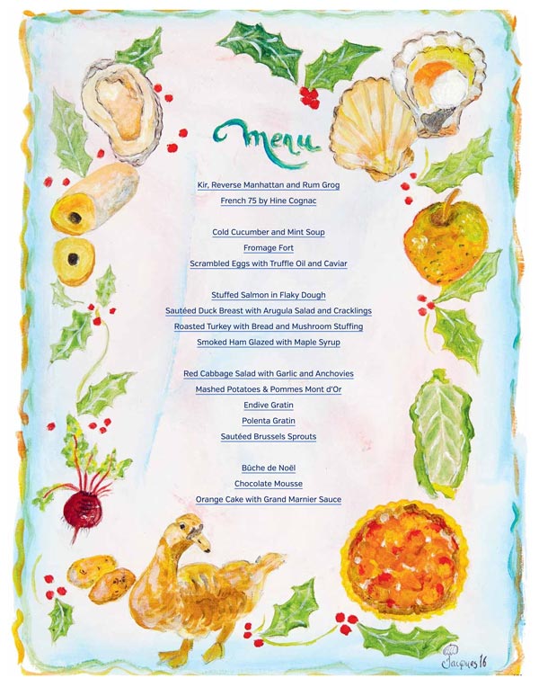 Painted menu for Winter