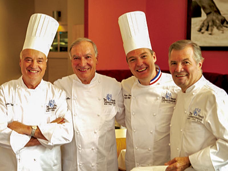 International Culinary Institute Deans: André Soltner, Alain Sailhac, Jacques Torres, and Jacques Pépin