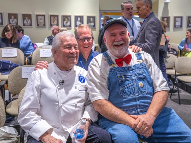 Jacques Pépin and Farmer Lee Jones (Photo by Scott Bowers)