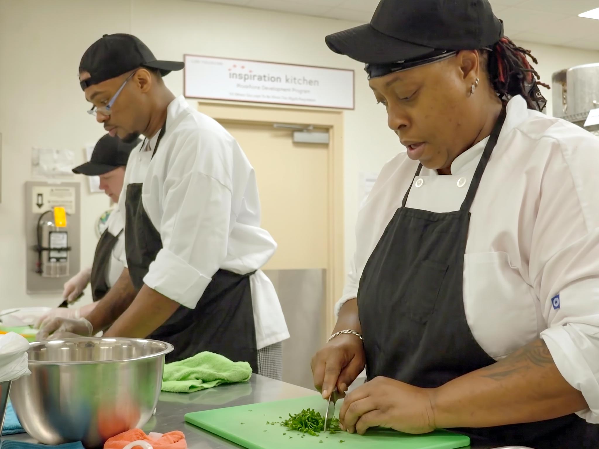 Culinary students at Lott Industries Inspiration Kitchen