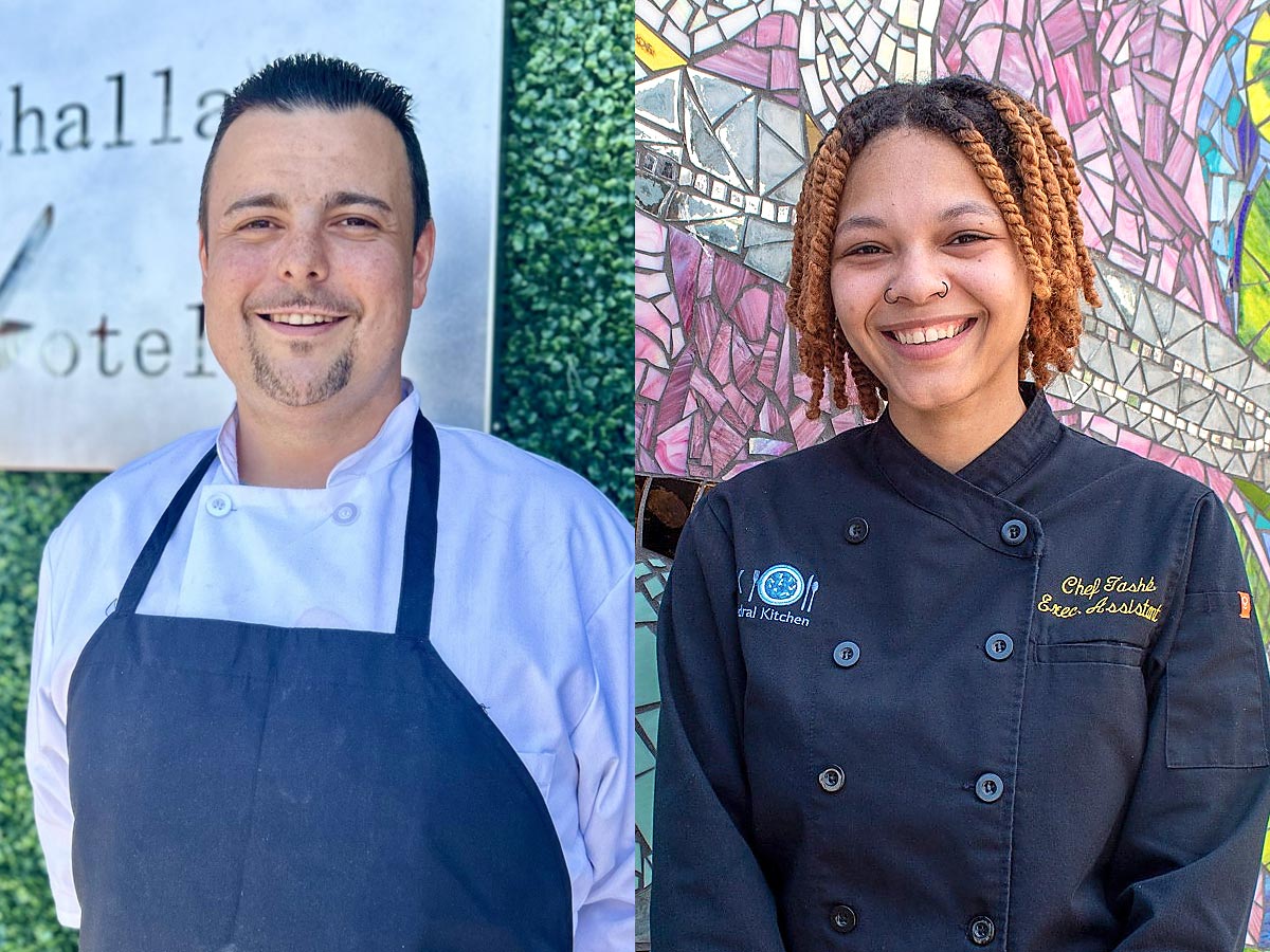 Olvin Cortes, graduate of Foodlink in Rochester, NY and Tashe Mattison, graduate of Cathedral Kitchen in Camden, NJ