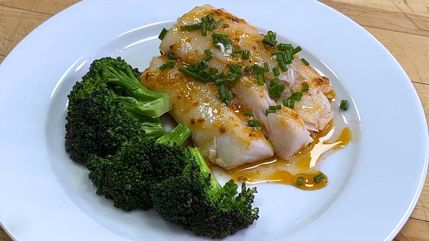 Baked cod Asian style by Jacques Pepin