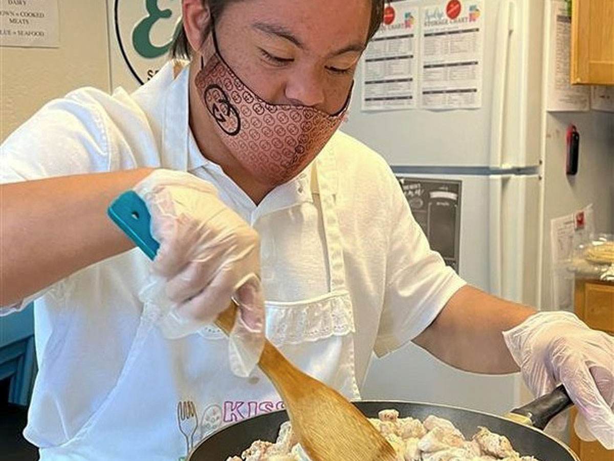 Culinary student at One Step Beyond