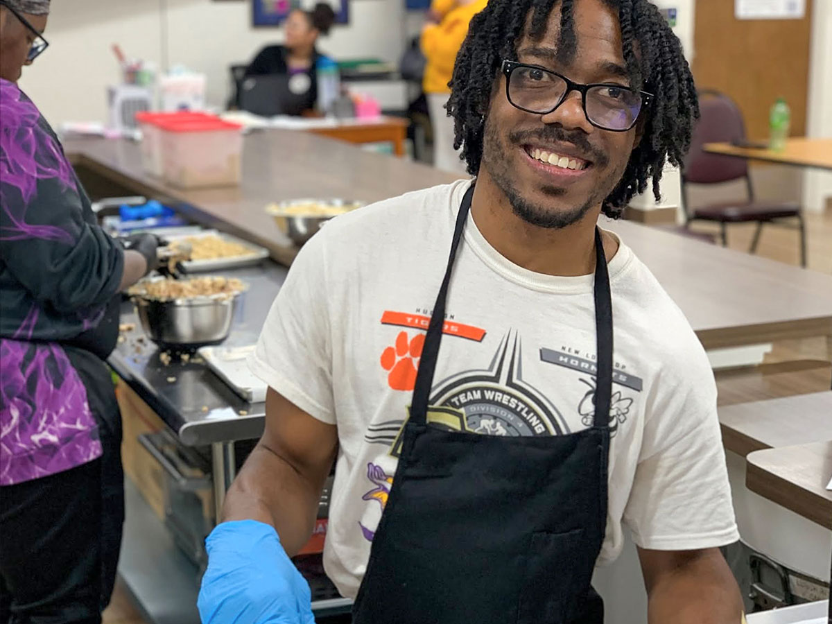 Culinary student at Services to Enhance Potential (STEP)