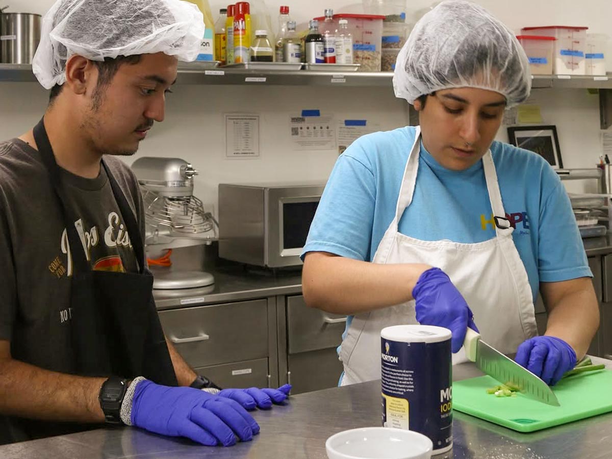 Culinary students at Mychal's Learning Place
