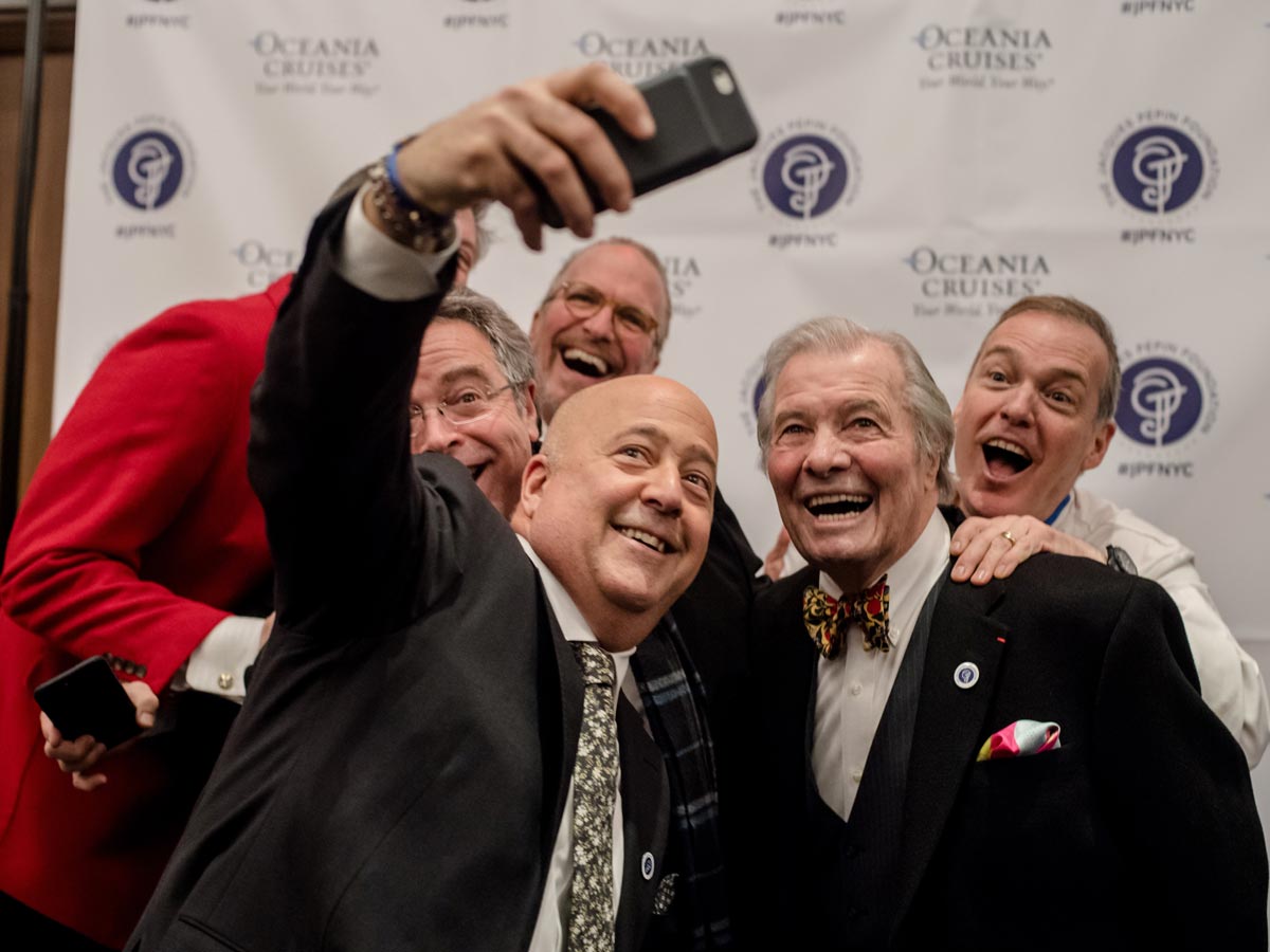 Drew Nieporent, Michel Nischan, Andrew Zimmern, Jacques Pépin and Jacques Torres