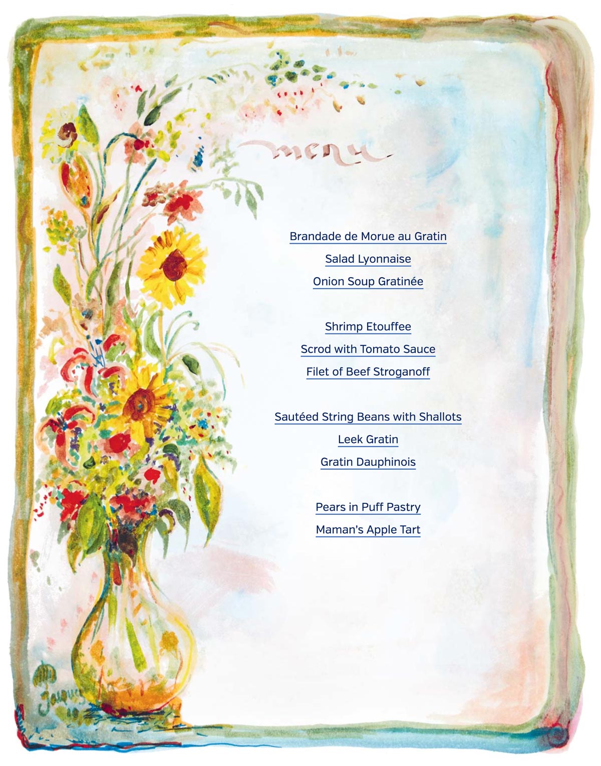 menu
