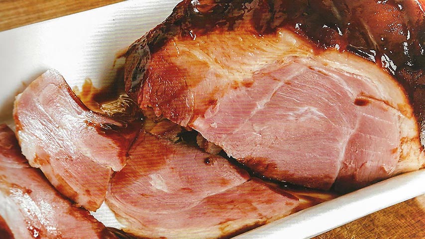 Smoked Ham Glazed with Maple Syrup
