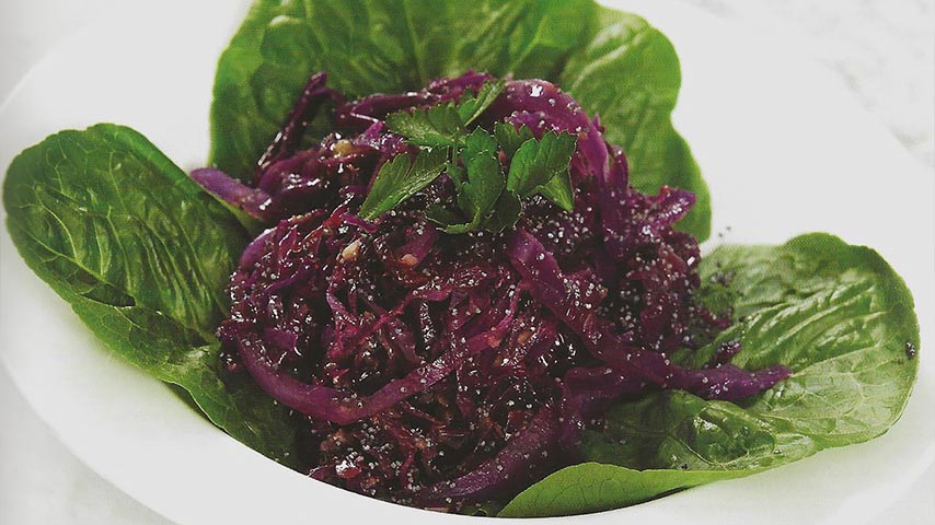 Red Cabbage Salad with Garlic and Anchovies