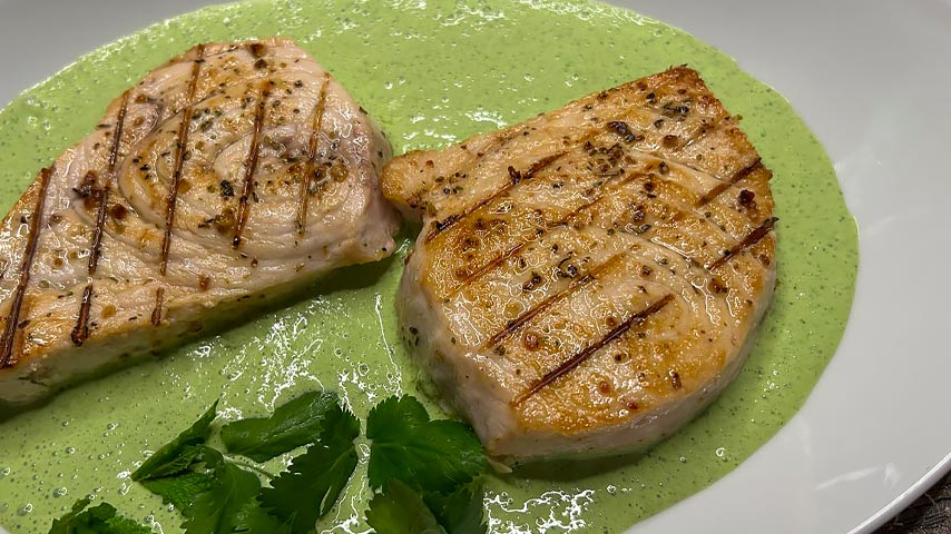 Grilled Swordfish with Spicy Yogurt Sauce