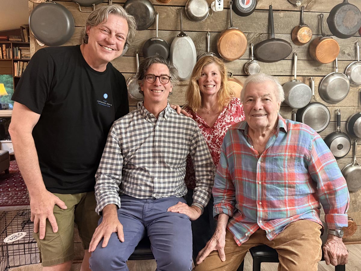 Rollie Wesen, Peter Wells, Claudine Pépin and Jacques Pépin
